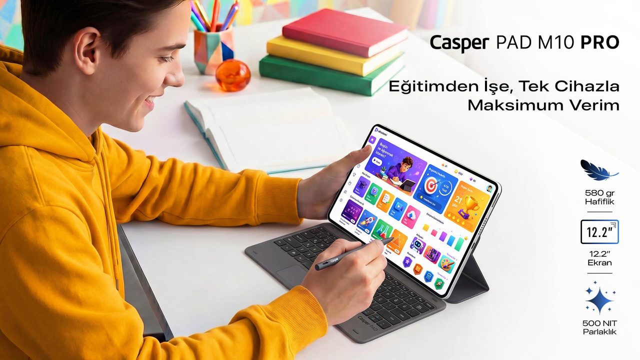 Casper PAD M10 Pro: Öğrenciler için ister kalemle yazı yaz, ister klavyeyle çalış